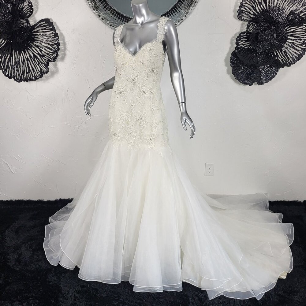 NWT~$1850~SOPHIA TOLLI~8/10~IVORY LACE EMBROIDERED MERMAID TRUMPET WEDDING DRESS